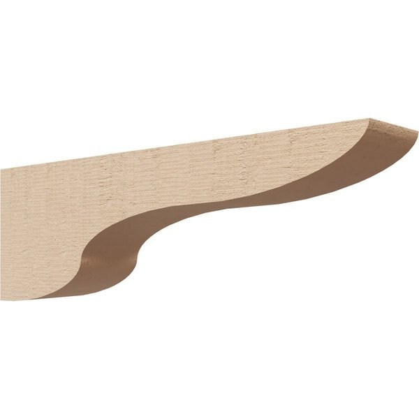 3in. W x 18in. D x 6in. H Series 3 Thin Carmel Rough Cedar Woodgrain TimberThane Corbel, Primed Tan, Ekena Millwork, Mfr#: CORUR03X18X06CARRCPR